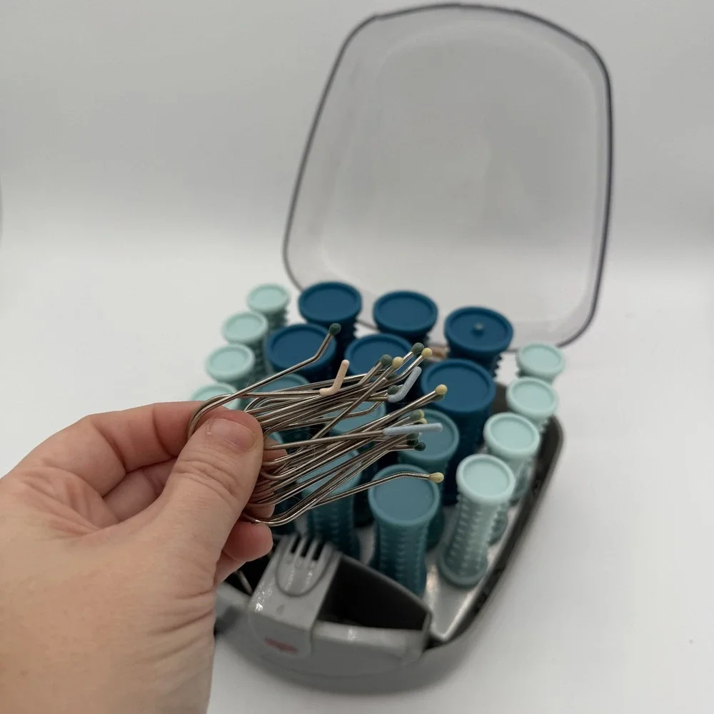Conair‎ 20 Piece Cordless Heated Hair Rollers Set Blue Teal